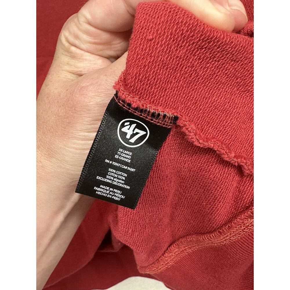 Wisconsin Badgers Mens XXL Sweatshirt 1/4 Zip Pullover '47 Red - Picture 8 of 9